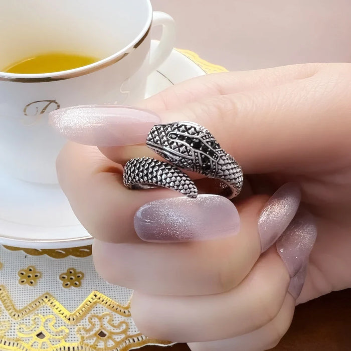 925 Sterling Silver Snake Ring Europe Style Glam Fashion For Women