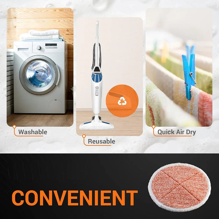 6 Pack 2124 2039A 2307 23157 20391 20399 Mop Pads Heavy Scrub Compatible With Bissell Spinwave Hard Mop Cleaners Orange