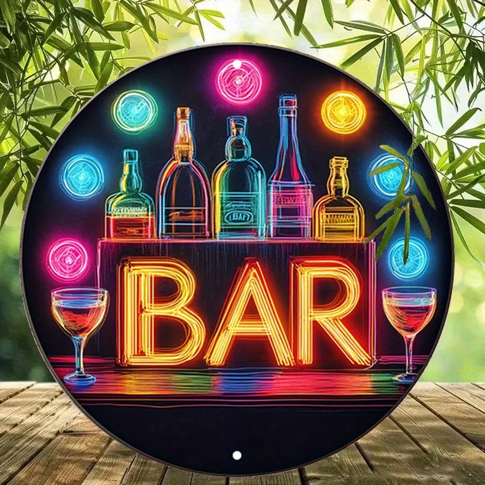 Retro Round Bar Sign For Cafe Or Beach House Decor