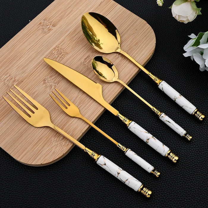 24 Piece Stainless Steel Cutlery Set For Kitchen Dining