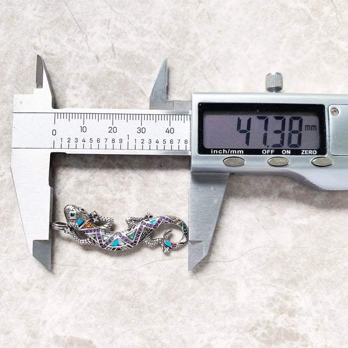 925 Sterling Silver Turquoise Lizard Pendant Spring Fine Jewelry Gift For Women & Men