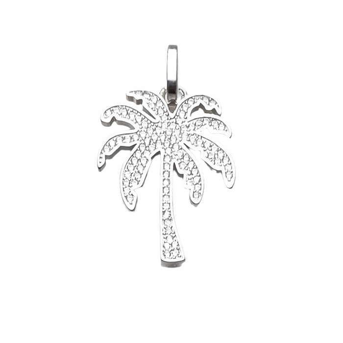 925 Sterling Silver Palm Tree Pave Pendant Fashion Jewelry Gift For Women & Men