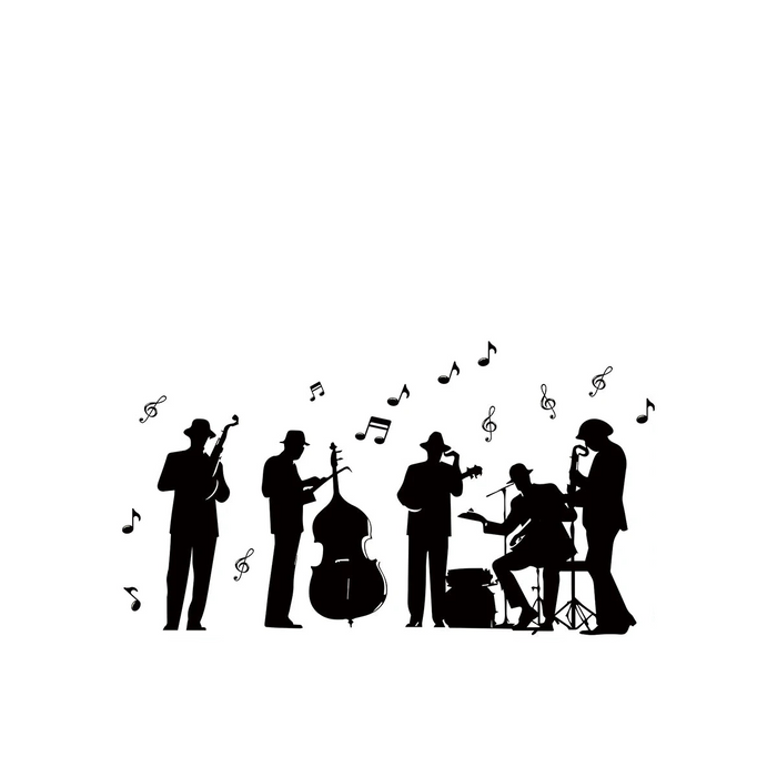 Musical Band Silhouette Wall Stickers For Kids Room Decor