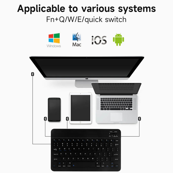 Wireless Keyboard For Tablet Ios / Android / Windows Tablet / Cellphone Accessories Ipad / Samsung Tab