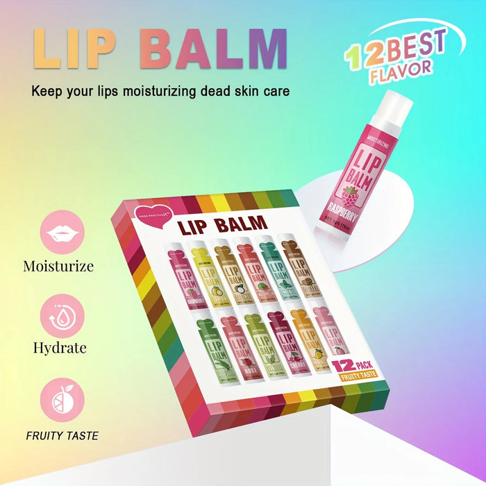 12 Piece Lip Balm Set 5G Deep Moisturizing For Hydrated Lips