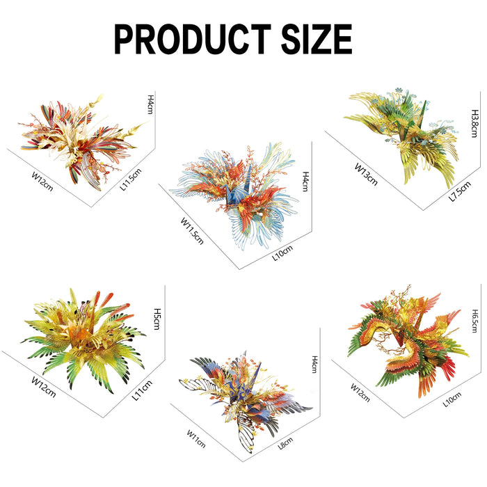 6 Piece 3D Puzzle Set Thousand Wish Crane Metal Model Kits For Teens