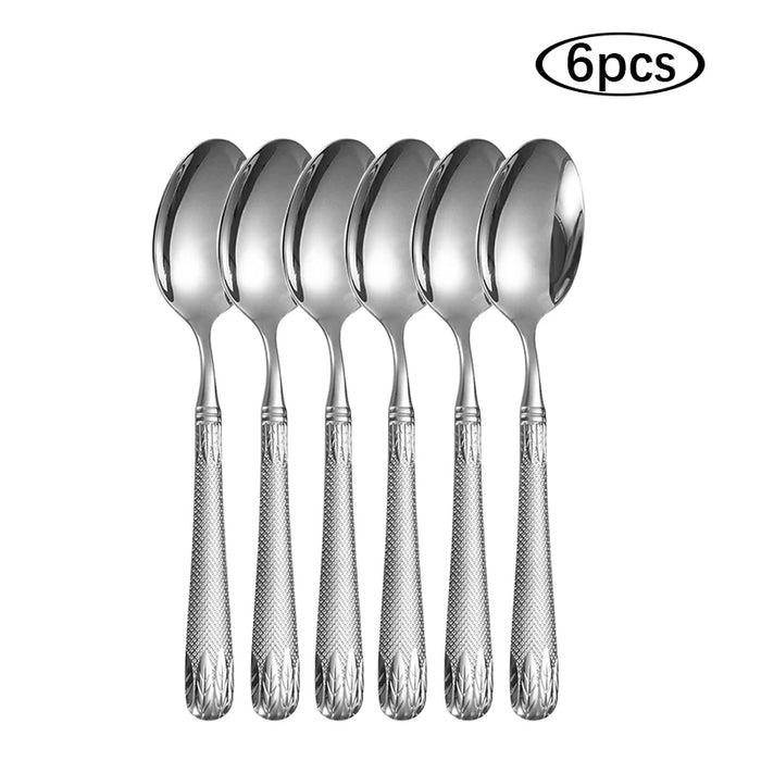 6 / 30 Piece Stainless Steel Wheat Tableware Set