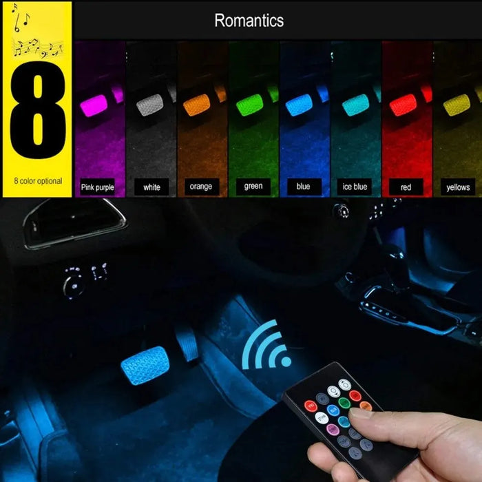8-Colour Universal Car Rgb Ambient Led Strip Lights Off Road Suv Decor