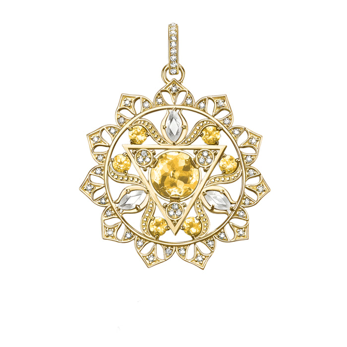 925 Sterling Silver Sun Chakra Pendant Solar Plexus Jewelry For Women