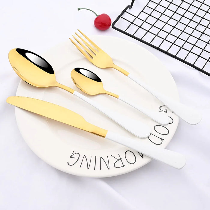 24 Piece Stainless Steel Rainbow Flatware Set