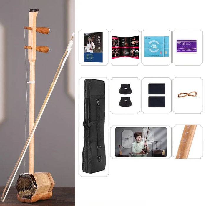 2 String Wooden Erhu Set For Beginner Adults