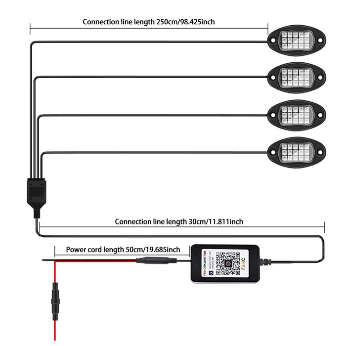 12V Rgb Led Car Chassis Underglow Lights For Suv Atv Jeep Off Road Truck