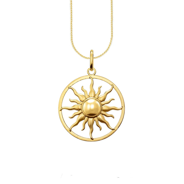 925 Sterling Silver Sun Pendant Necklace Ethnic Style Jewelry For Men & Women
