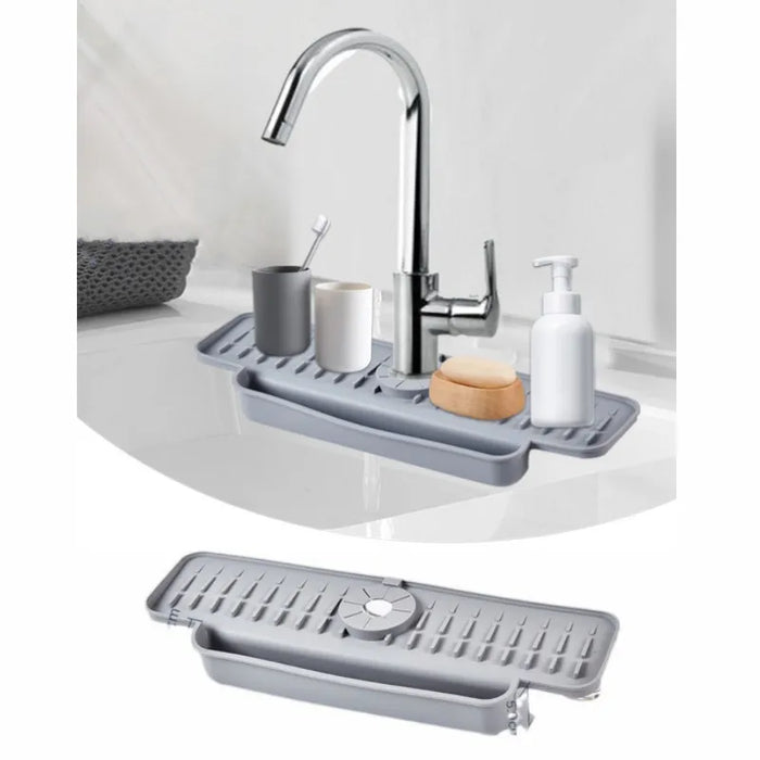 Silicone Kitchen Sink Splash Guard And Draining Mat Keep Countertops Dry