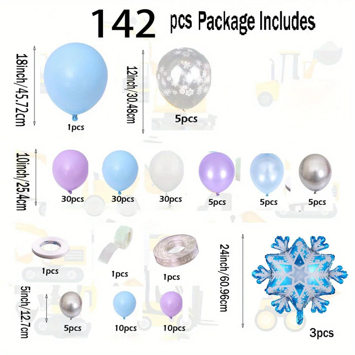 142Pcs Winter Wonderland Garland Set Suitable For Christmas Party Birthday Celebration Wedding Scene And Other Scene Layout