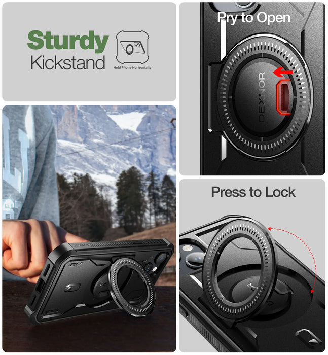 For Iphone 14 / 13 Magsafe Shockproof Rugged Bumper Case Protective With Built In Screen Protector