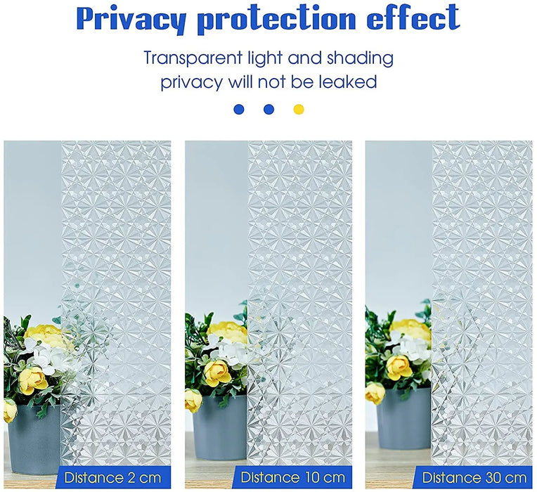 Frosted Glass Film For Bathroom Door Window - Privacy Shading And Light Transmission - Static Electricity-Free