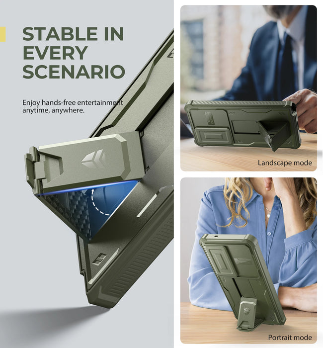 For Samsung Galaxy S25 / S25 Plus / S25 Ultra 2025 Full Body Shockproof Camera Case & Built-In Screen Protector Kickstand