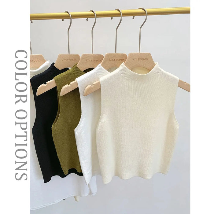 Sleeveless Knit Tank Top for Spring/fall