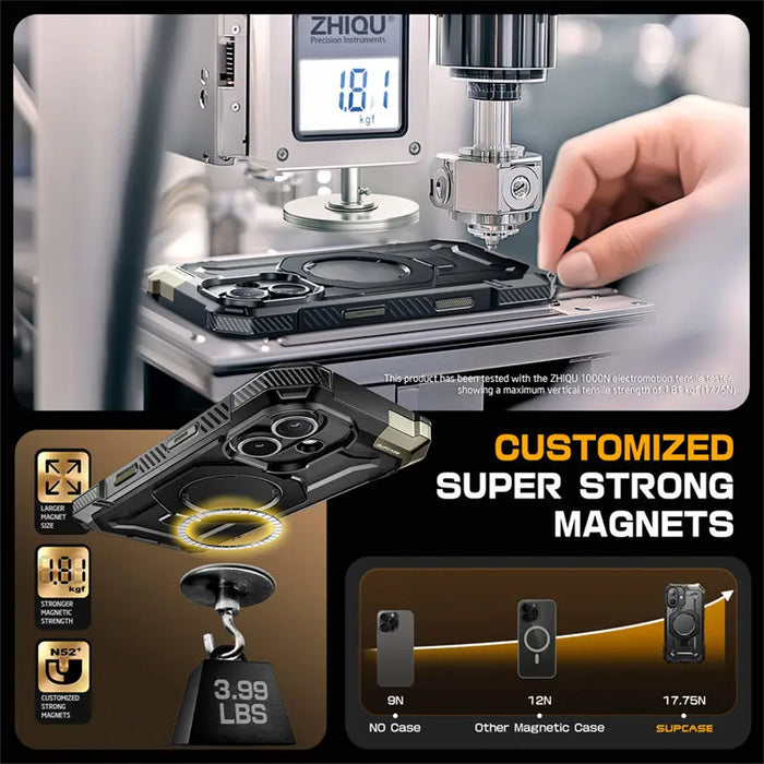 For Iphone 16 Plus Ub Grip Heavy Duty Rugged Magnetic Phone Case With With Camera Control Capture Button & Stand