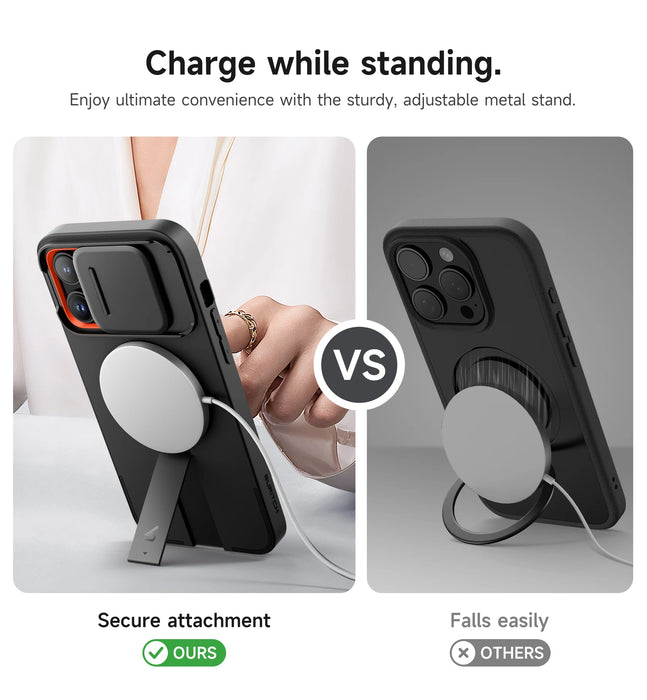 For Iphone 14 Pro Max Magsafe Shockproof Bumper Slim Protective Case With Magnetic Camera Slide And Kickstand