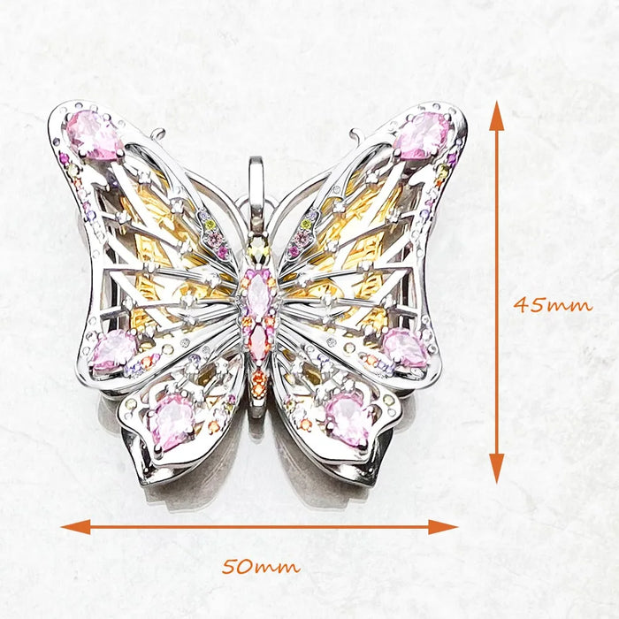 925 Sterling Silver Boho Butterfly Pendant Winter Nature Wealth Gift For Women