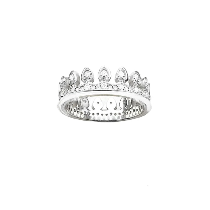 925 Sterling Silver Queen Crown Ring Romantic Gift For Women
