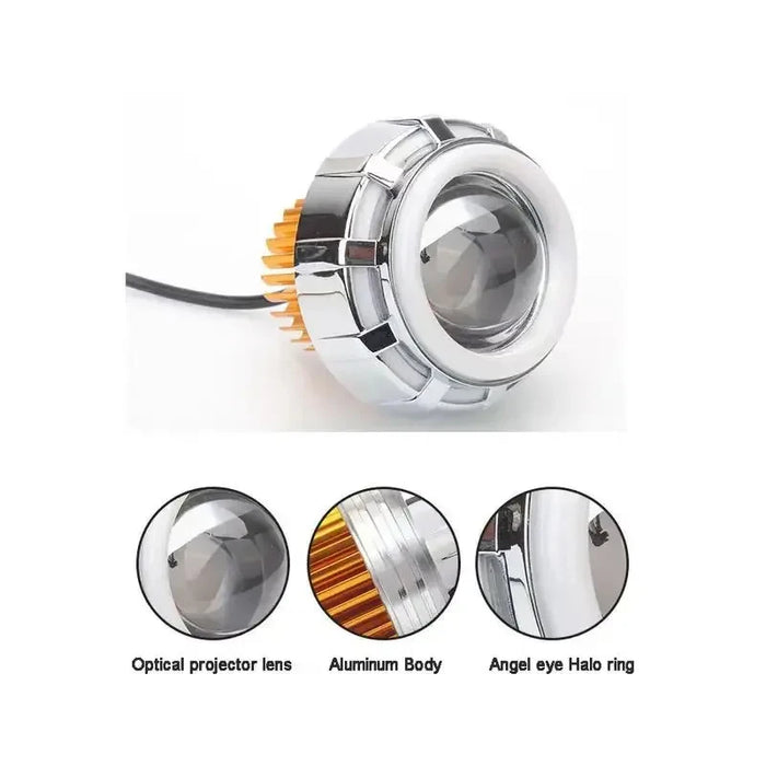 Motorcycle Dual Led Angel Devil Eyes Headlight High / Low Beam Strobe Spotlight