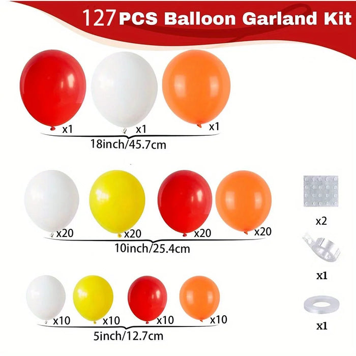 127Pcs Firefighter Birthday Theme Balloon Arch Set Suitable For Birthday Single Party Indoor And Outdoor Event Decoration