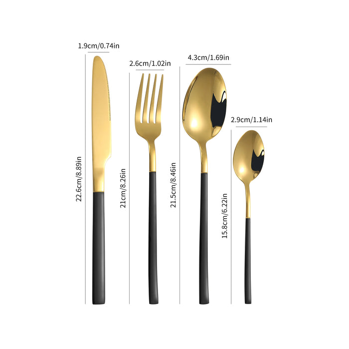 4 / 6 / 16 / 24 Piece Gold Stainless Steel Cutlery Set For Family Hotel Restaurant