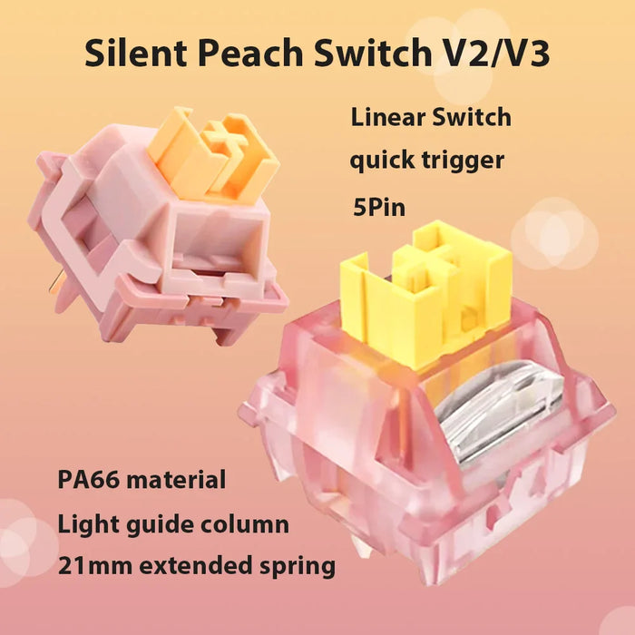 Hot Swap Mechanical Keyboard V2 Lubed Honey Peach V3 Switches