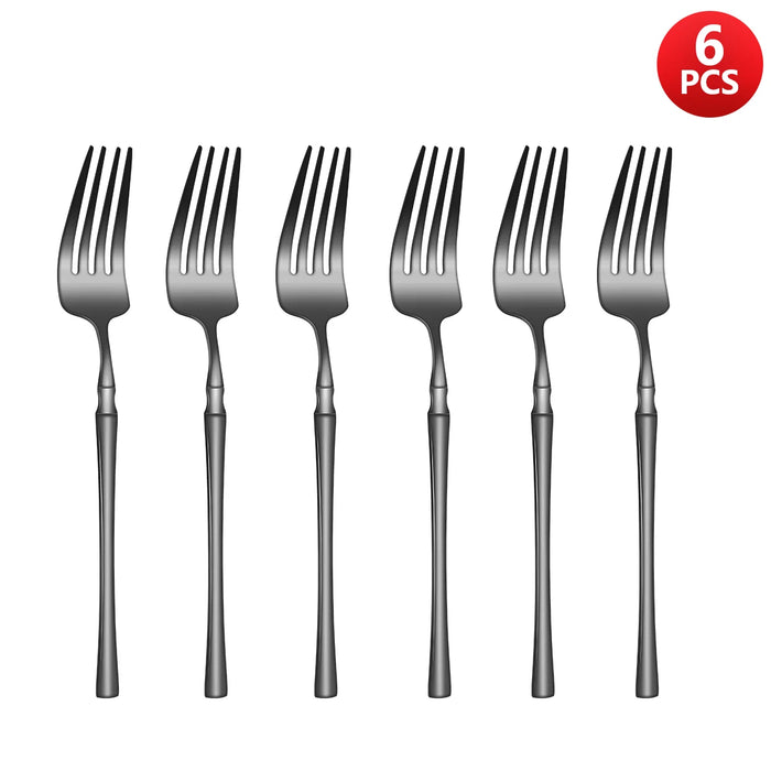 4 / 6 / 16 / 24 Piece Black Stainless Steel Tableware Set For Home Hotel And Kitchen Use