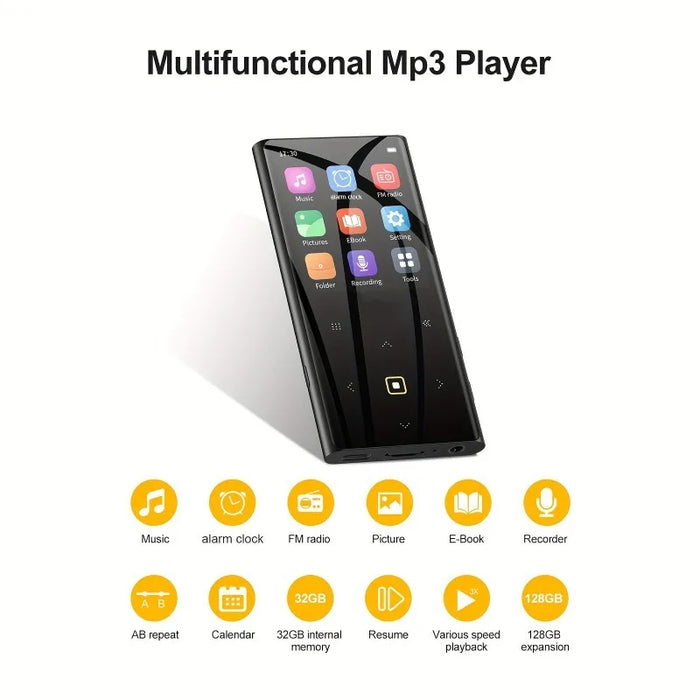 Portable 32Gb Mp3 Player With 2.4 Screen & Built In Speaker Supports Up To 128Gb Tf Card