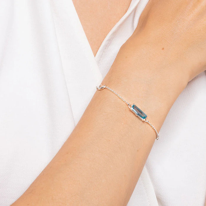 925 Sterling Silver Blue Stone Moon & Star Bracelet Boho For Women