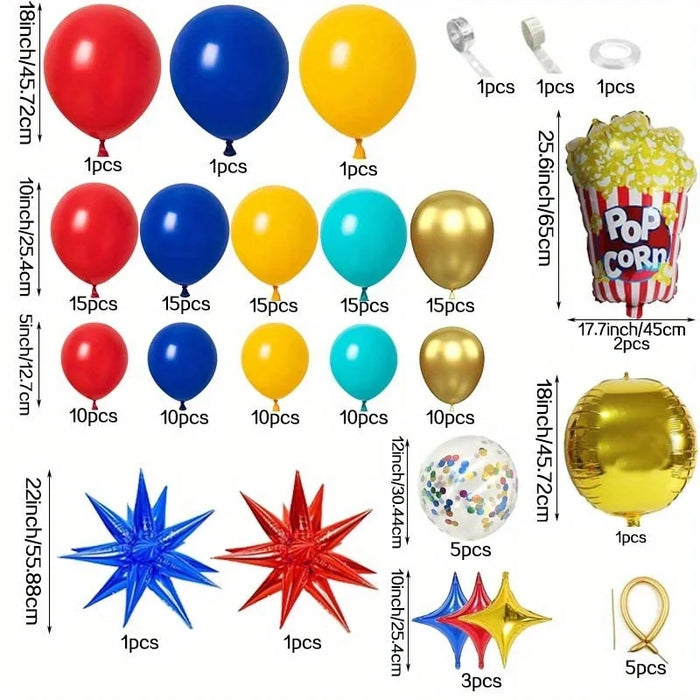149 Pcs Popcorn Arch Balloon Set Suitable For Carnival Party Happy Birthday Balloon Party And Other Occasions Decoration