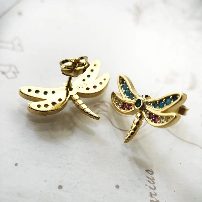 925 Sterling Silver Boho Dragonfly Studs For Women