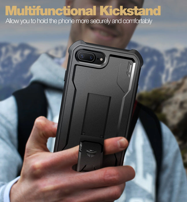 For Iphone 7 Plus / 8 Plus 5.5 Inch Heavy Duty Military Grade Protection Shockproof Phone Case With Built-In Screen Protector