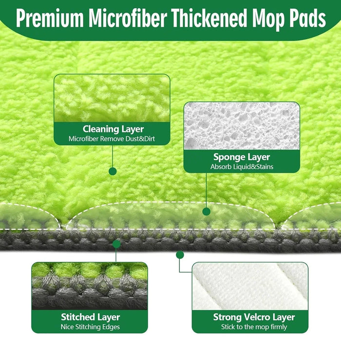 4 Pack Microfiber Mop Pads Compatible With Libman Rinse 'N Wring Mop And Bucket System 13" X 5" Replacement Mop Heads