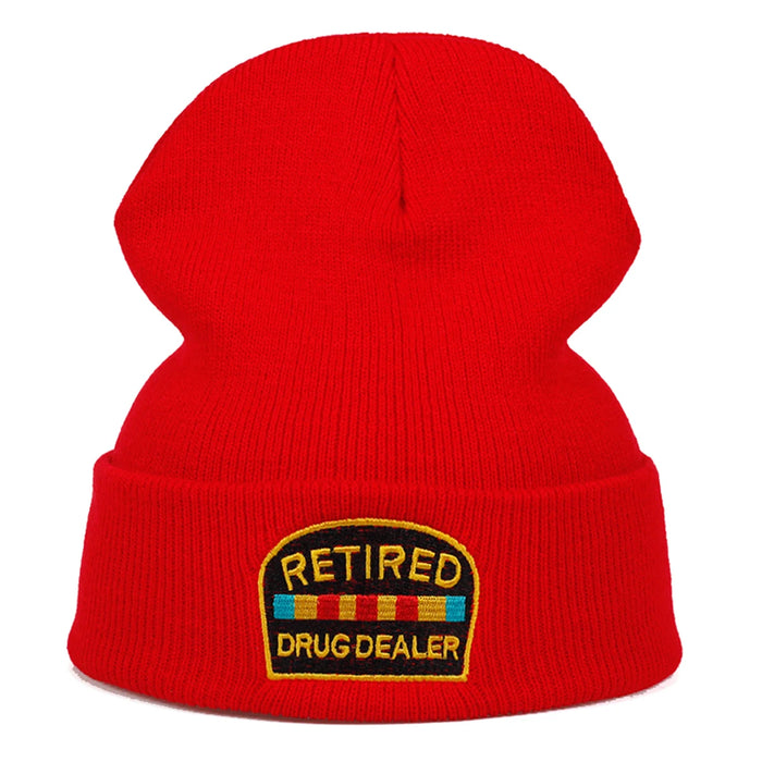 Retired Drug Dealer Embroidery Beanie Unisex Winter Hip Hop Cap