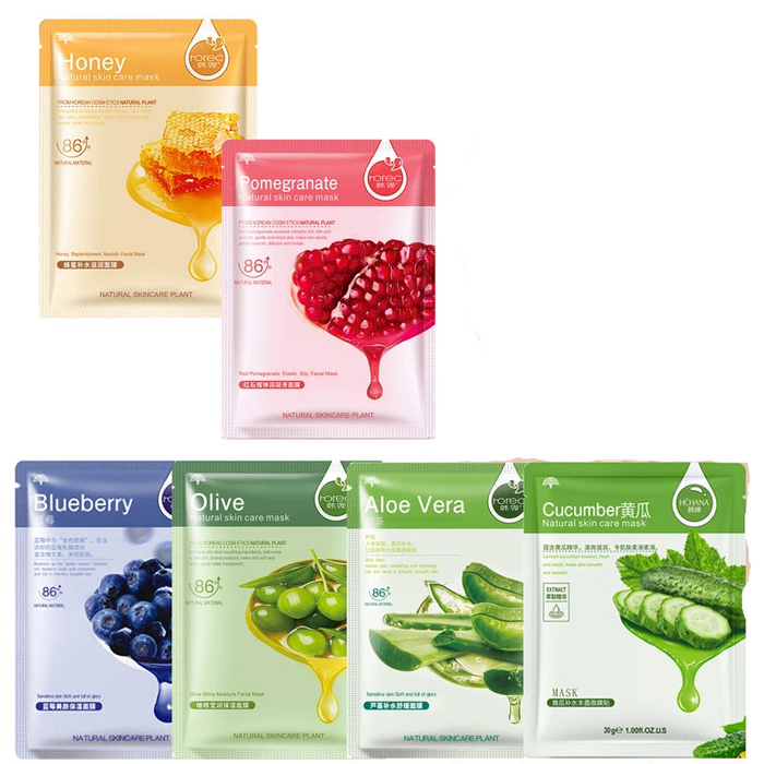 12 Piece Fruits Face Mask Set For Moisturizing & Firming