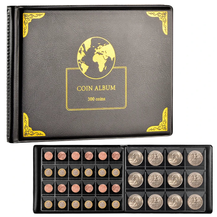 Coin Collection Book For 300 Pockets Storage Box For 20/25/27 Coins Organizer Case For Collectors