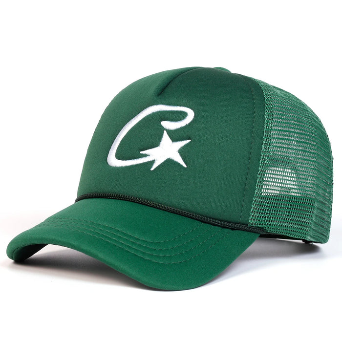 Unisex C Letter Pentagram Embroidery Baseball Cap Adjustable Sun Hat