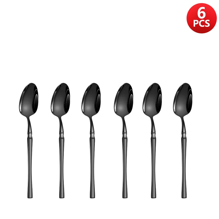 4 / 6 / 16 / 24 Piece Black Stainless Steel Tableware Set For Home Hotel And Kitchen Use