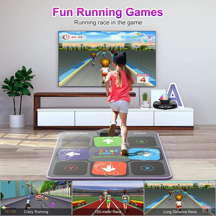 Wireless Dance Mat For Tv / Pc Anti Slip Fitness Music Game Double Controller Foldable