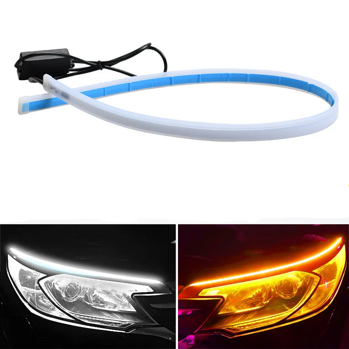 24V Led Car Drl Daytime Running Lights Waterproof Soft Turn Signal Truck Headlight Assembly