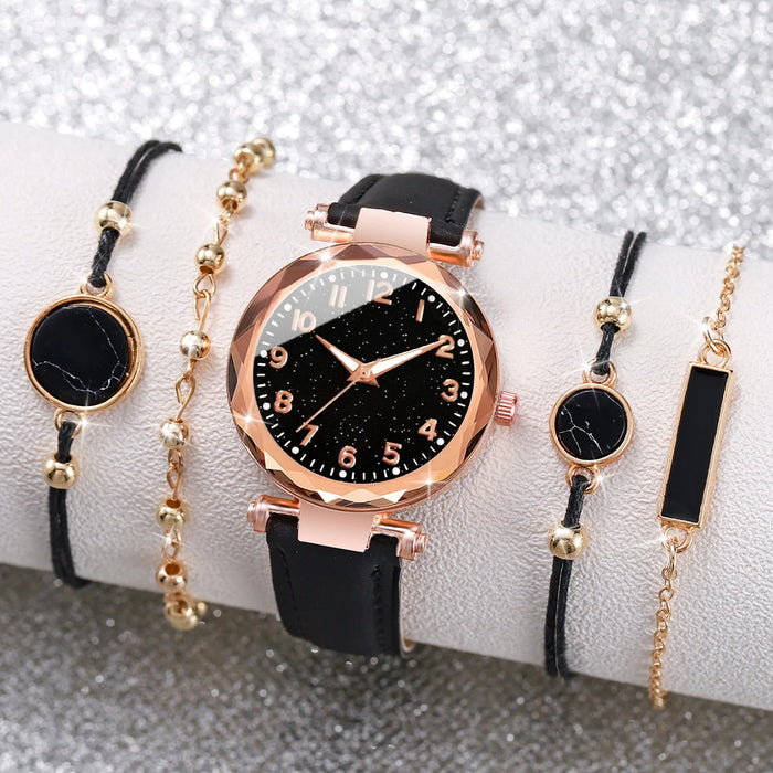 5 Piece Fashion Watch Bracelet Set for Women