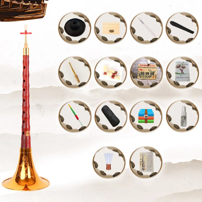 Beginner Suona Set Traditional D Key Professional Wooden Horn
