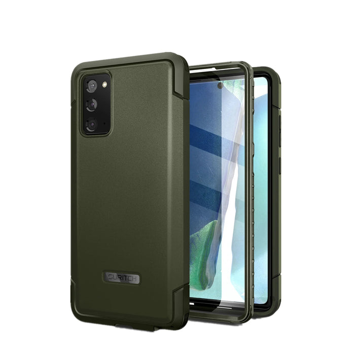 For Samsung Galaxy Note 20 Full Body Shockproof Armor Rugged Bumper Case With 2 Front Frames Built-In Screen Protector