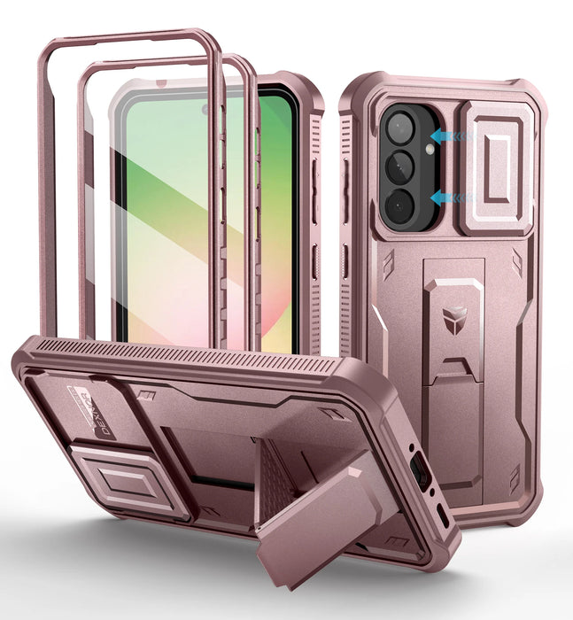 For Samsung Galaxy A56-5G Heavy Duty Military Grade Protection Shockproof Case With Bulit-In Magnetic Slide Camera Case