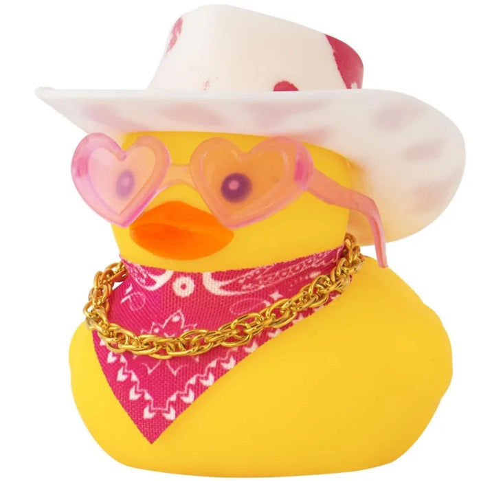 Yellow Cowboy Duck Car Ornaments With Hat And Sunglasses